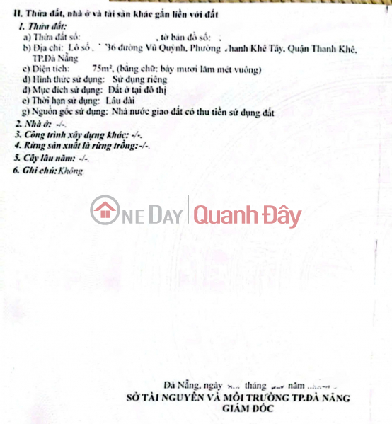 LAND FOR SALE IN VU QUYNH - NEAR THE BEACH - WITH EXISTING FOUNDATION FOR A 3-STORY BUILDING | Vietnam Sales | đ 6.15 Billion