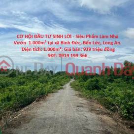 PROFITABLE INVESTMENT OPPORTUNITY - A Superb 1,000m² Garden House Plot in Binh Duc Commune, Ben Luc District, Long An Province. PROFITABLE INVESTMENT OPPORTUNITY - A Superb 1,000m² Garden House Plot in Binh Duc Commune, Ben Luc District, Long An Province. _0