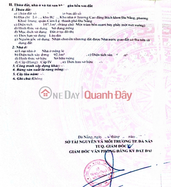 Property Search Vietnam | OneDay | Residential, Sales Listings, Land for sale, includes a C4 house. Corner plot with two street frontages on Bui Ky and Bau Tram 3 roads.