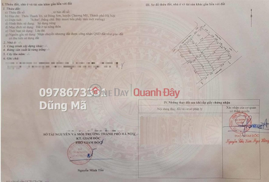 Property Search Vietnam | OneDay | Residential | Sales Listings OWNER SELLS LOT OF LAND 74.8 METERS IN DONG SON-CHUONG MY