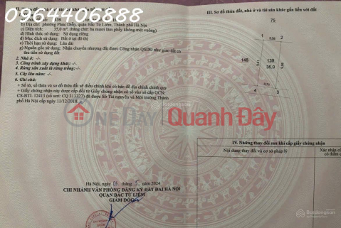 Land for sale, residential plot with clear title and legal status, in Co Dien, Dong Anh, Hanoi. _0