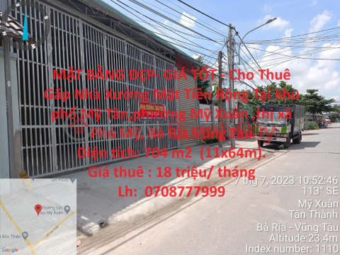 BEAUTIFUL PLACE - GOOD PRICE - Factory for Rent with Wide Front in My Xuan, Phu My Town _0