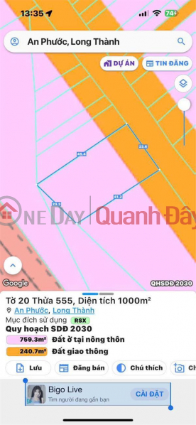 PRIME LAND FOR OWNER - GOOD PRICE - For Quick Sale Land Lot Frontage on Lo Ho Street, An Phuoc, Long Thanh, Dong Nai Vietnam, Sales đ 6.9 Billion