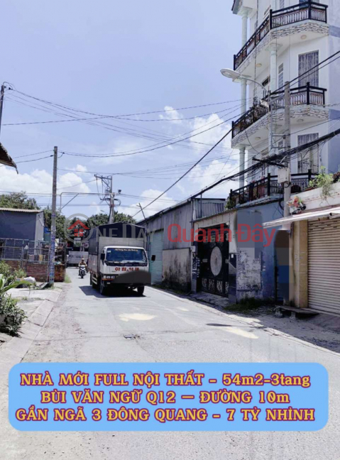Nhà mới full nt 54m2-5tang Bùi Văn Ngữ Q12, đường 10m ,gần Ngã 3 Đông Quang, 7 tỷ nhỉnh 0932030061 _0