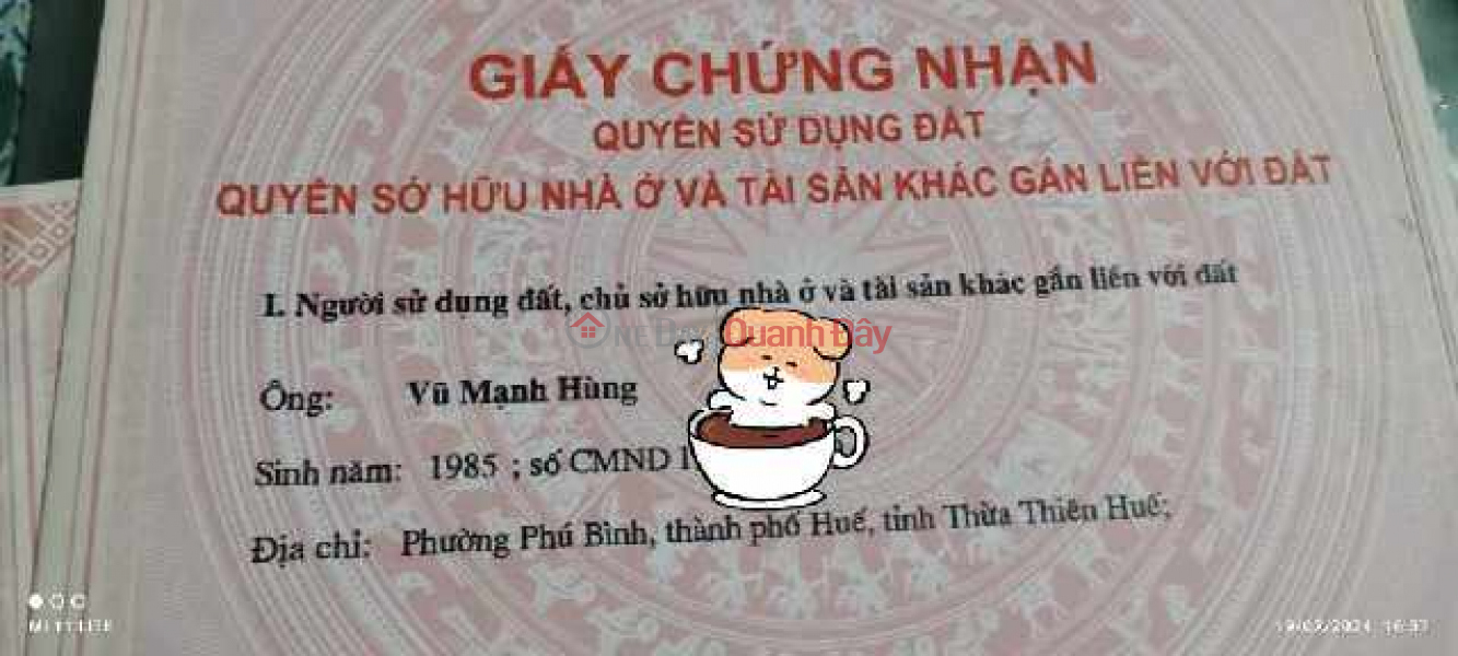 cần bán đất đường La Sơn Phu Tử Huế Niêm yết bán