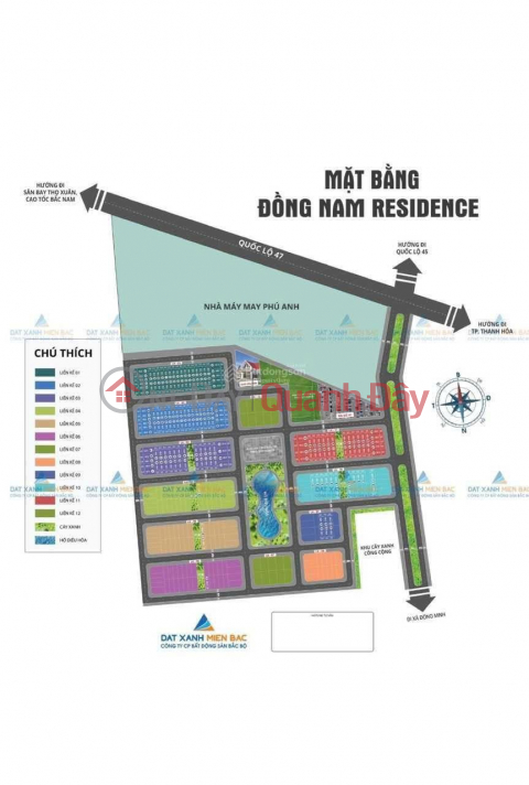 Land plot for sale in Dong Nam Residence urban area project, Dong Khe, Thanh Hoa, area 126m2, investment price. _0