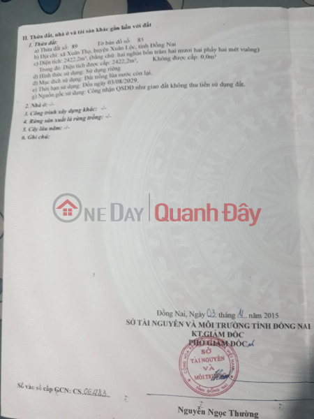 GIÁ TỐT - CHỐT LIỀN - Đất Chính Chủ Vị Trí Đẹp Tại Xuân Lộc, Đồng Nai Niêm yết bán