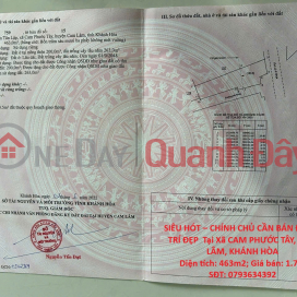 SUPER HOT – OWNER NEEDS TO SELL LAND IN A PRIME LOCATION in Cam Phuoc Tay Commune, Cam Lam District, Khanh Hoa Province _0