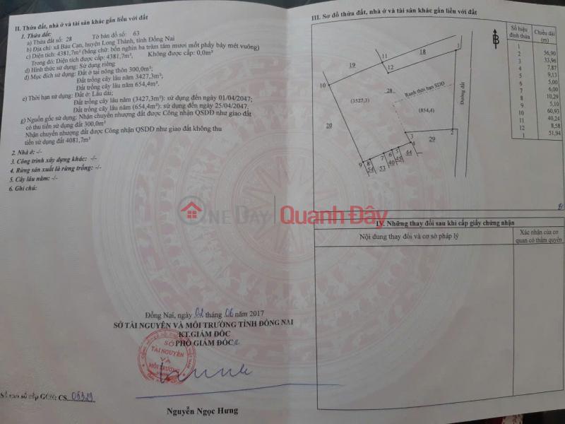 đ 17 tỷ CHÍNH CHỦ bán đất Bàu Cạn, Long Thành, Đồng Nai- 4.381m2, có 300m thổ cư, còn lại là CLN