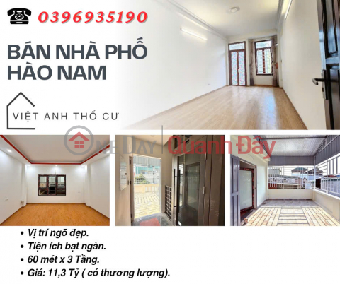 House for sale in Hao Nam Dong Da, Prime Location, Solid Frame, 60mx3T, Price: 11.3 Billion, Contact: 0396935190. _0