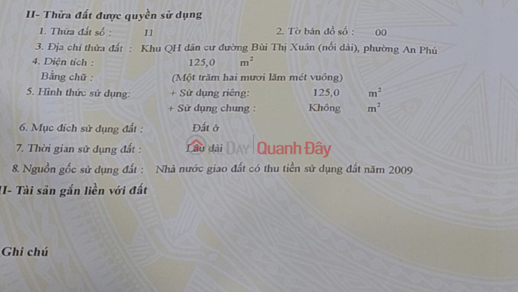 Property Search Vietnam | OneDay | Residential | Sales Listings OWNER Needs to Quickly Sell Land Lot frontage on Bui Thi Xuan Street In An Phu - An Khe - Gia Lai