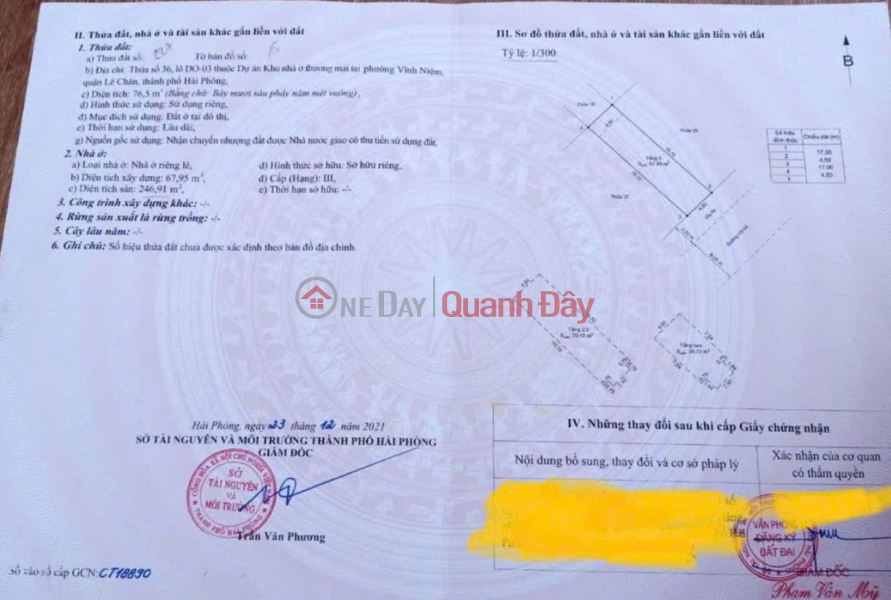 đ 7,3 tỷ, Bán liền kề dự án Việt Phát - Vĩnh Niệm, 77m 4 tầng, Giá 7.3 tỉ