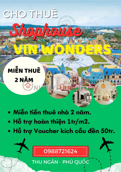 VIN WONDERS SHOPHOUSE FOR RENT In Phu Quoc, Kien Giang _0