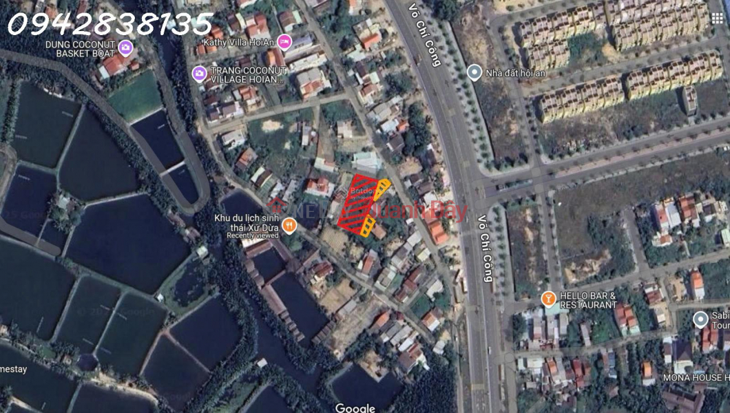 Land for sale at Rung Dua Bay Mau Street, Cam Thanh Ward, Hoi An: Area 805.5m2, investment price Vietnam | Sales, đ 15 Million