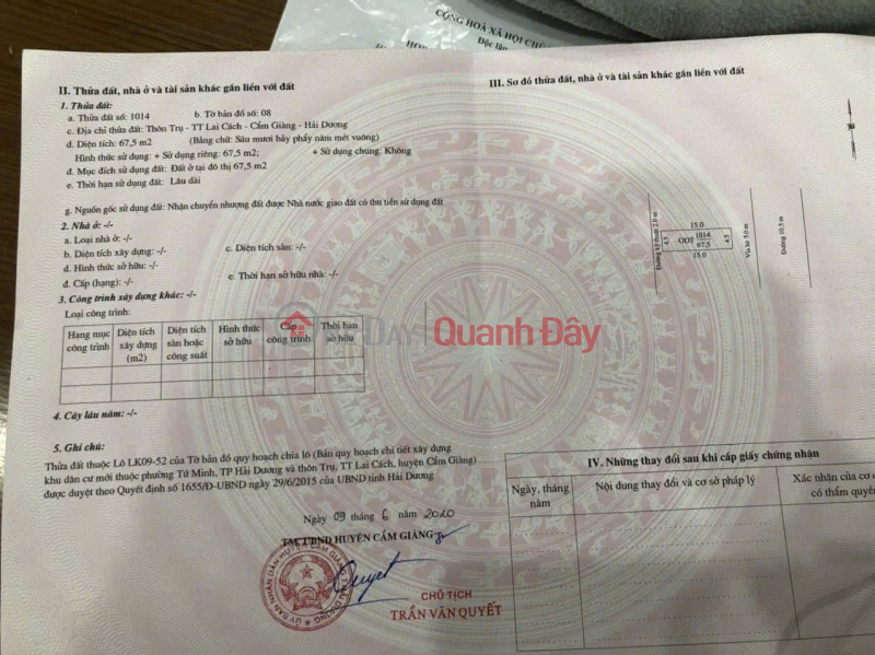Property Search Vietnam | OneDay | Residential Sales Listings, BEAUTIFUL LAND - GOOD PRICE - URGENTLY SELLING 4 Potential Land Lots in Cam Giang - Hai Duong