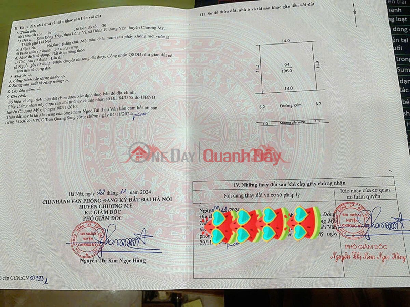 đ 4,2 tỷ, CHÍNH CHỦ BÁN LÔ ĐẤT 196M TẠI ĐÔNG PHƯƠNG YÊN-CHƯƠNG MỸ-HÀ NỘI