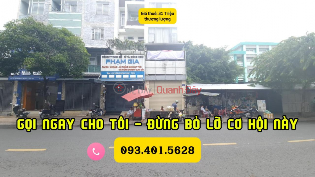 Cho thuê nhà mặt tiền 80m², 3Lầu-SÁT TRƯỜNG-NGÃ TƯ CHỢ TÂN HƯƠNG Niêm yết cho thuê