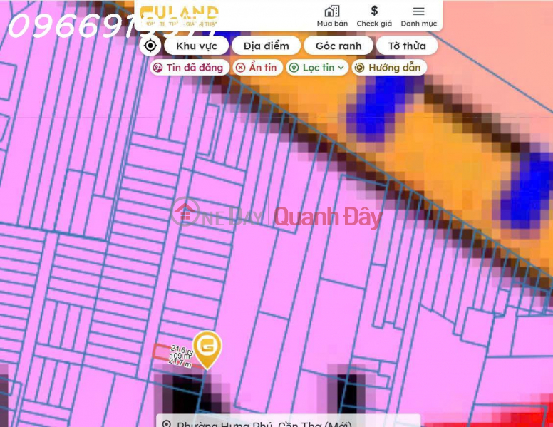 đ 980 Million | Prime property - Land plot on Vo Van Kiet street, 5m wide road opposite Hung Temple, 108.8 m², investment price.