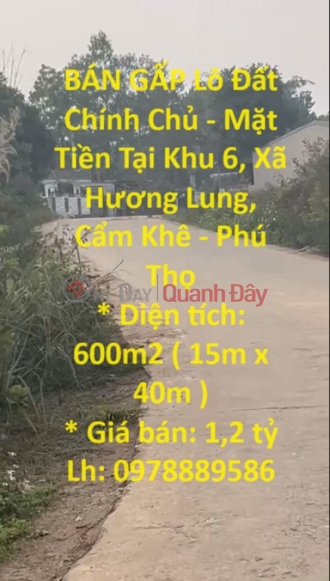 URGENT SALE of Main Land Plot - Front Facing in Area 6, Huong Lung Commune, Cam Khe - Phu Tho _0
