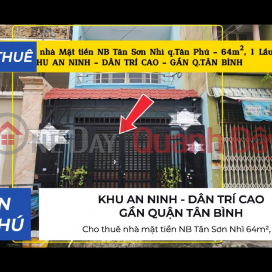 Cho thuê nhà mặt tiền NB Tân Sơn Nhì 64m², 1 Lầu- 13Triệu _0