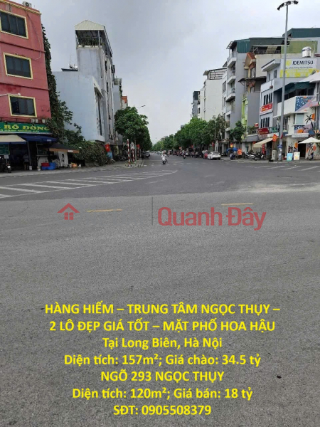 RARE ITEM – NGOC THUY CENTER – 2 BEAUTIFUL LOTS AT GOOD PRICE – FRONT OF HOA HAU STREET In Long Bien, Hanoi Sales Listings