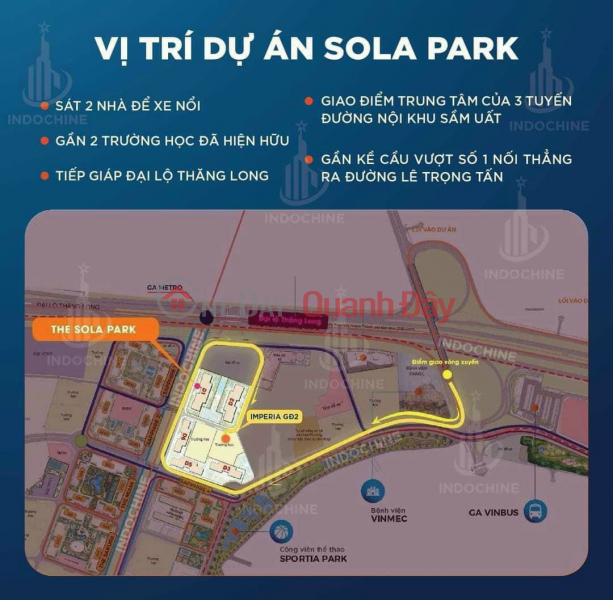 đ 2.2 Billion THE SOLA PARK PROJECT, 3% DISCOUNT FOR THE FIRST 500 CUSTOMERS, CAPITAL ABOUT 600 MILLION, HTLS 80% - 0846859786