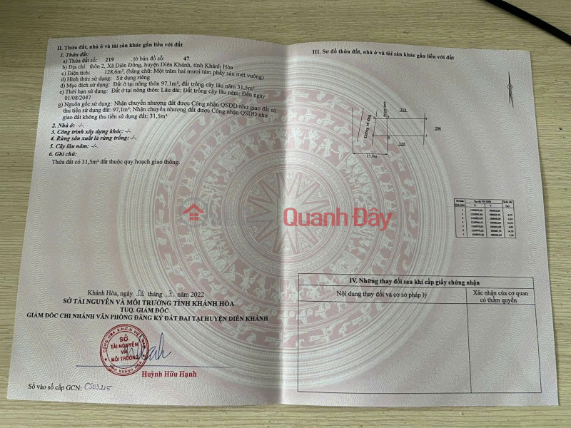đ 700 triệu Chính chủ cần bán lô đất vị trí đẹp Thôn 2, xã Diên Đồng (Xuân Đồng),Diên Khánh, Khánh Hòa
