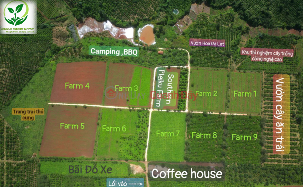 Property Search Vietnam | OneDay | Nhà ở Niêm yết bán | Bán đất trong nông trại Southern Pleiku Farm giá 200 triệu/1000m2 CK 10%