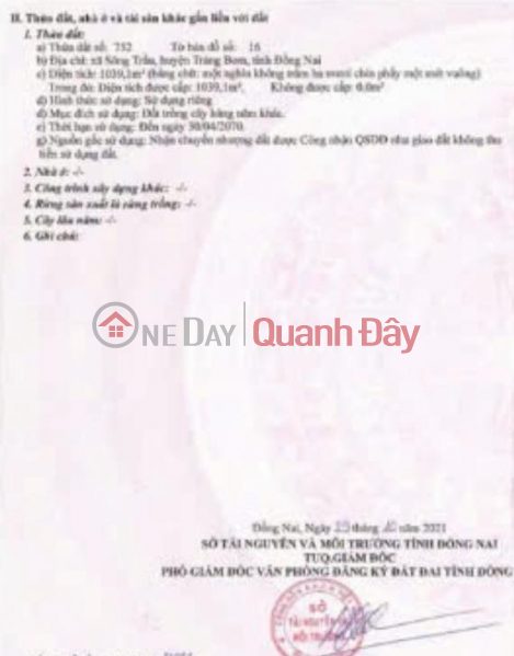 Property Search Vietnam | OneDay | Residential, Sales Listings, Urgent sale of 1 Sao of land with displayed street price 890