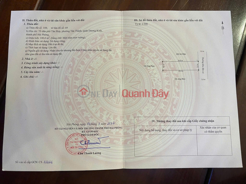 Property Search Vietnam | OneDay | Residential, Sales Listings, 25 million\\/m2 100m2 Lane 93 Tan Thanh Duong Kinh Zalo 0567222555