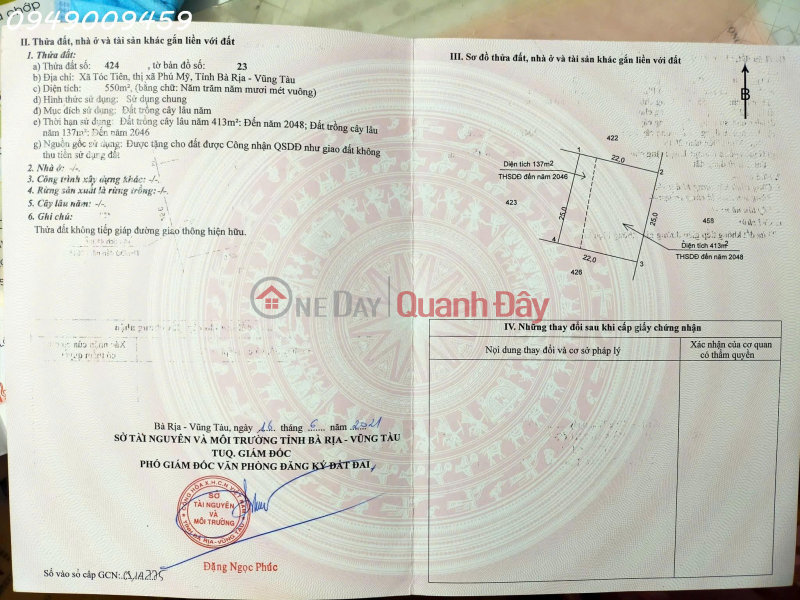 Property Search Vietnam | OneDay | Residential, Sales Listings | Owner needs to sell a beautiful plot of land, 110m2 in area, in Chau Pha commune, at an investment price.