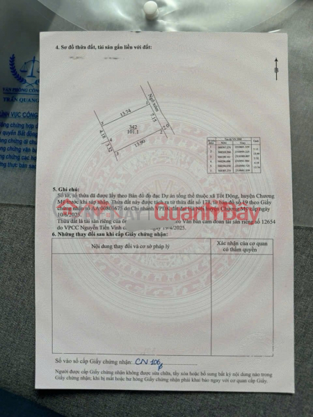 đ 1,7 tỷ CHÍNH CHỦ CẦN BÁN LÔ ĐẤT 101,1M TẠI QUẢNG BỊ-CHƯƠNG MỸ-HÀ NỘI