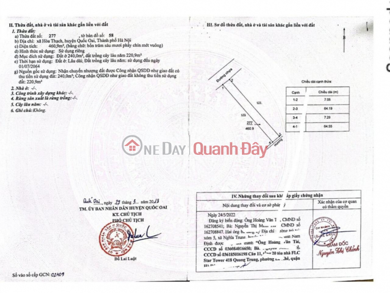 Bán lô đất 9178m2 làm xưởng/khu nghỉ dưỡng tại Hòa Thạch, Quốc Oai trực chính cách đường 21A khoảng 1km Niêm yết bán