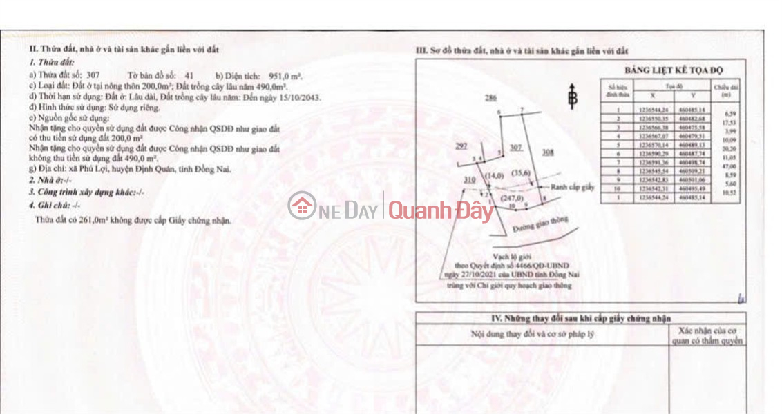 CHÍNH CHỦ CẦN BÁN LÔ ĐẤT ĐẸP TẠI PHÚ LỢI, ĐỊNH QUÁN, Đồng Nai – GIÁ TỐT, TIỀM NĂNG CAO! Niêm yết bán
