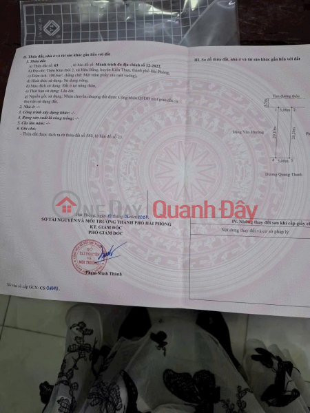 Property Search Vietnam | OneDay | Nhà ở, Niêm yết bán | 1.63 tỷ 100.6m2 Kim Đới 2 Hữu Bằng Zalo 0567222555