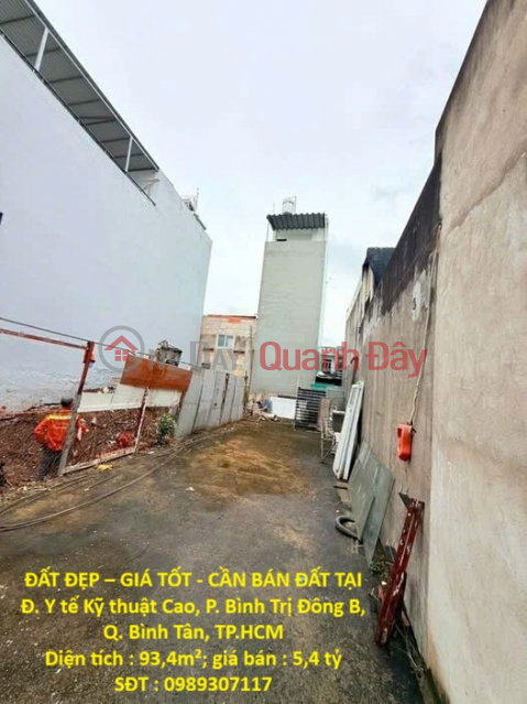 ĐẤT ĐẸP – GIÁ TỐT - CẦN BÁN ĐẤT TẠI Đ. Y tế Kỹ thuật Cao, P. Bình Trị Đông B, Q. Bình Tân, TP.HCM _0