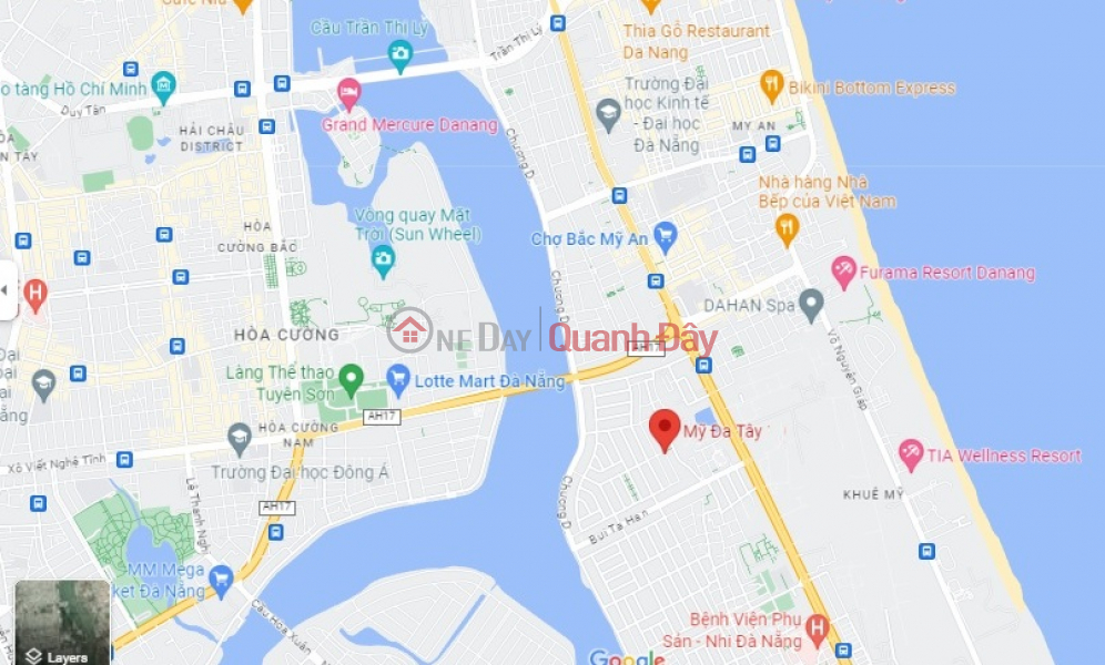 Property Search Vietnam | OneDay | Residential | Sales Listings | ► Land Frontage Nam Viet A My Da Tay 10, Tuyen Son Bridge, 110m2, width 5, 3.x billion