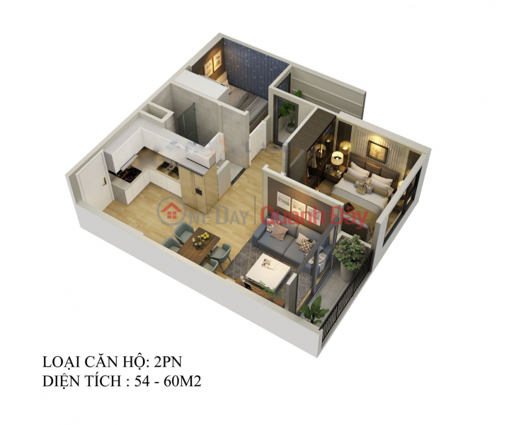 Căn 2PN - 54m2 vinhomes tây mỗ chỉ từ 2.15 tỷ LH xem nhà 0968396062 Niêm yết bán