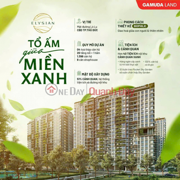 Property Search Vietnam | OneDay | Nhà ở | Niêm yết bán | TOÀN CẢNH BỘ SƯU TẬP CÁC CĂN HỘ “TỔ ẤM GIỮA MIỀN XANH” TẠI ELYSIAN