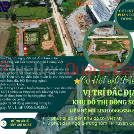 Only 2xtr\/m2 to immediately own 220 m2 of land Subdivided in Dong Son Urban Area Opposite Hoang Viet Hospital _0