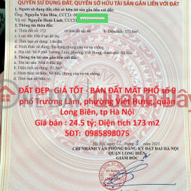 BEAUTIFUL LAND - GOOD PRICE - LAND FOR SALE ON TRUONG LAM STREET, LONG BIEN DISTRICT, HANOI CITY _0