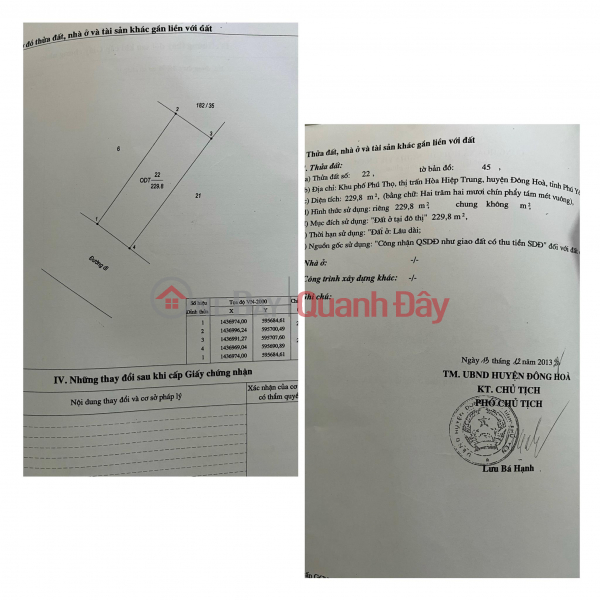 đ 3,9 tỷ | BÁN NHANH CĂN NHÀ Vị Trí Đắc Địa Tại Phú Thọ - TT Hòa Hiệp Trung - Đông Hoà - PY