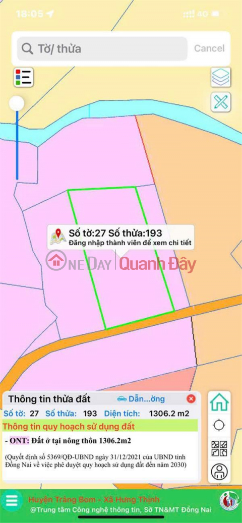 BEAUTIFUL LAND - GOOD PRICE - OWNER NEEDS TO SELL LAND LOT IN Hung Thinh, Trang Bom, Dong Nai _0