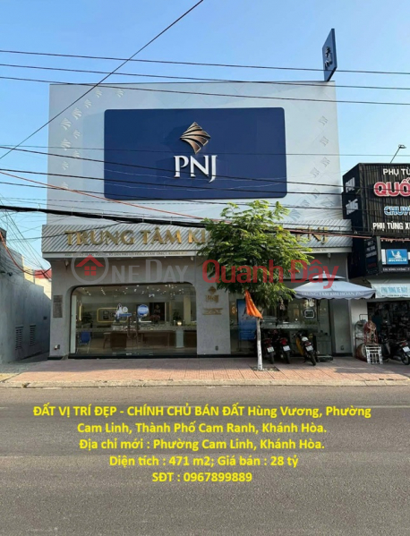 ĐẤT VỊ TRÍ ĐẸP - CHÍNH CHỦ BÁN ĐẤT Hùng Vương, Phường Cam Linh, Thành Phố Cam Ranh, Khánh Hòa. Niêm yết bán