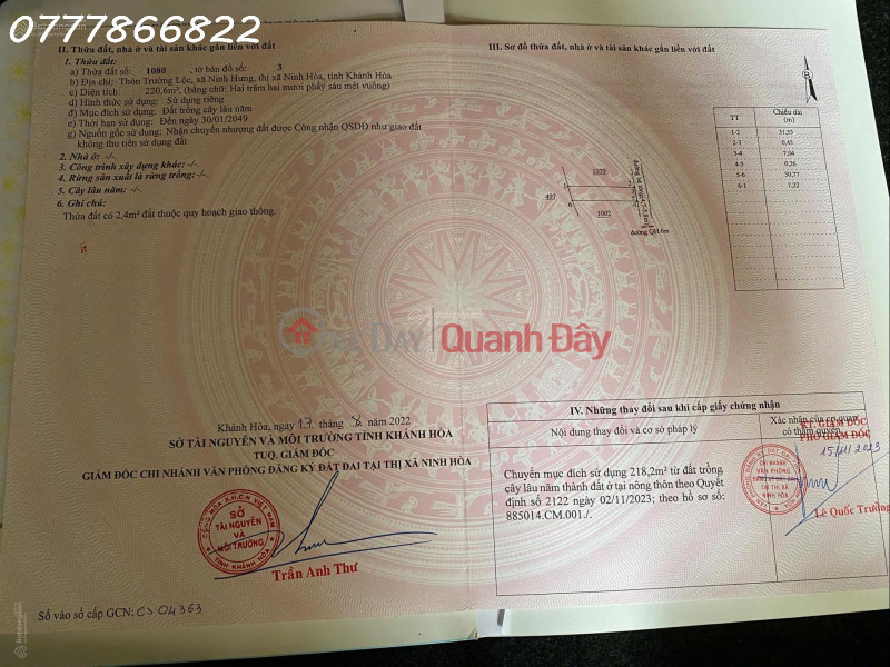 Property Search Vietnam | OneDay | Residential | Sales Listings Land with full residential zoning in Truong Loc village, Nam Ninh Hoa commune administrative area.