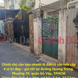 Owner needs to quickly sell a plot of land with a level 4 house in a beautiful location - good price in Go Vap district, HCMC _0