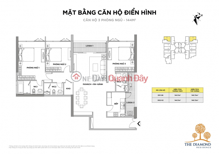 Property Search Vietnam | OneDay | Nhà ở Niêm yết bán 20 Suất vào tên trực tiếp căn hộ BRG Lê Văn Lương, diện tích 145m2 - 151m2 - 161m2