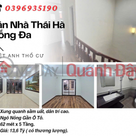 Bán nhà Phố Thái Hà, Ngõ Nông, Ba Bước Ra Phố, 62mx5T, Giá: 13.6 Tỷ, Lh: 0396935190. _0