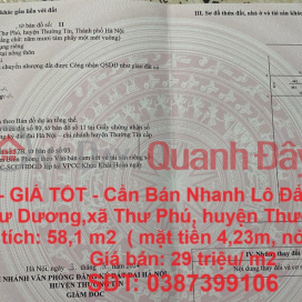 ĐẤT ĐẸP - GIÁ TỐT - Cần Bán Nhanh Lô Đất chính chủ Vị Trí Đẹp Tại Thư Phú, Thường Tín, Hà Nội _0