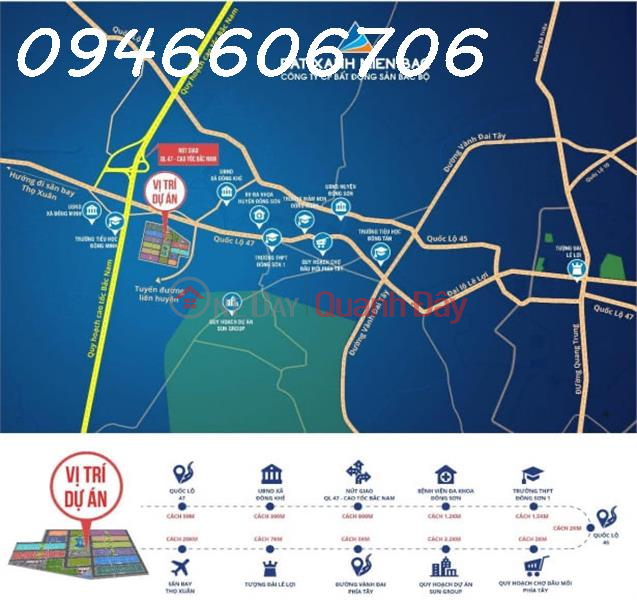 đ 2 Billion, Land plot for sale in Dong Nam Residence urban area project, Dong Khe, Thanh Hoa, area 126m2, investment price.